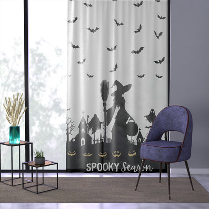 Spooky Season | Halloween Decor |Witchy's Angels | Single Panel | Sheer Window Curtain