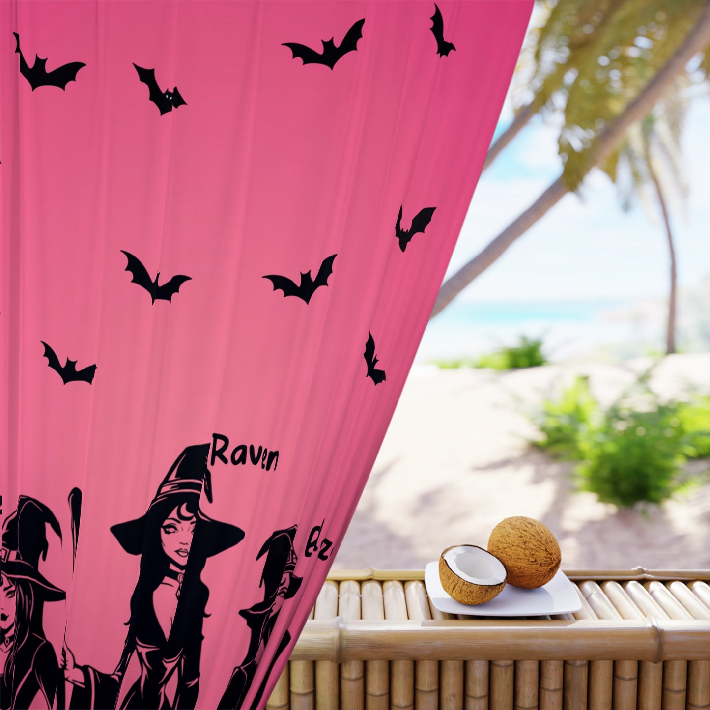 Witchy's Angels | Halloween Style | Home Decor | Sheer Window Curtain