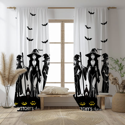 Witchy's Angels | Halloween Decor | Spooky Season | Sheer Window Curtain