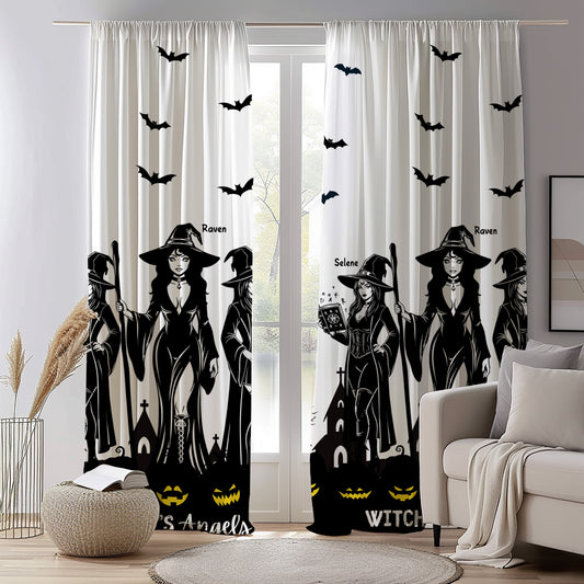 Witchy's Angels | Halloween Decor | Spooky Season | Blackout Window Curtain
