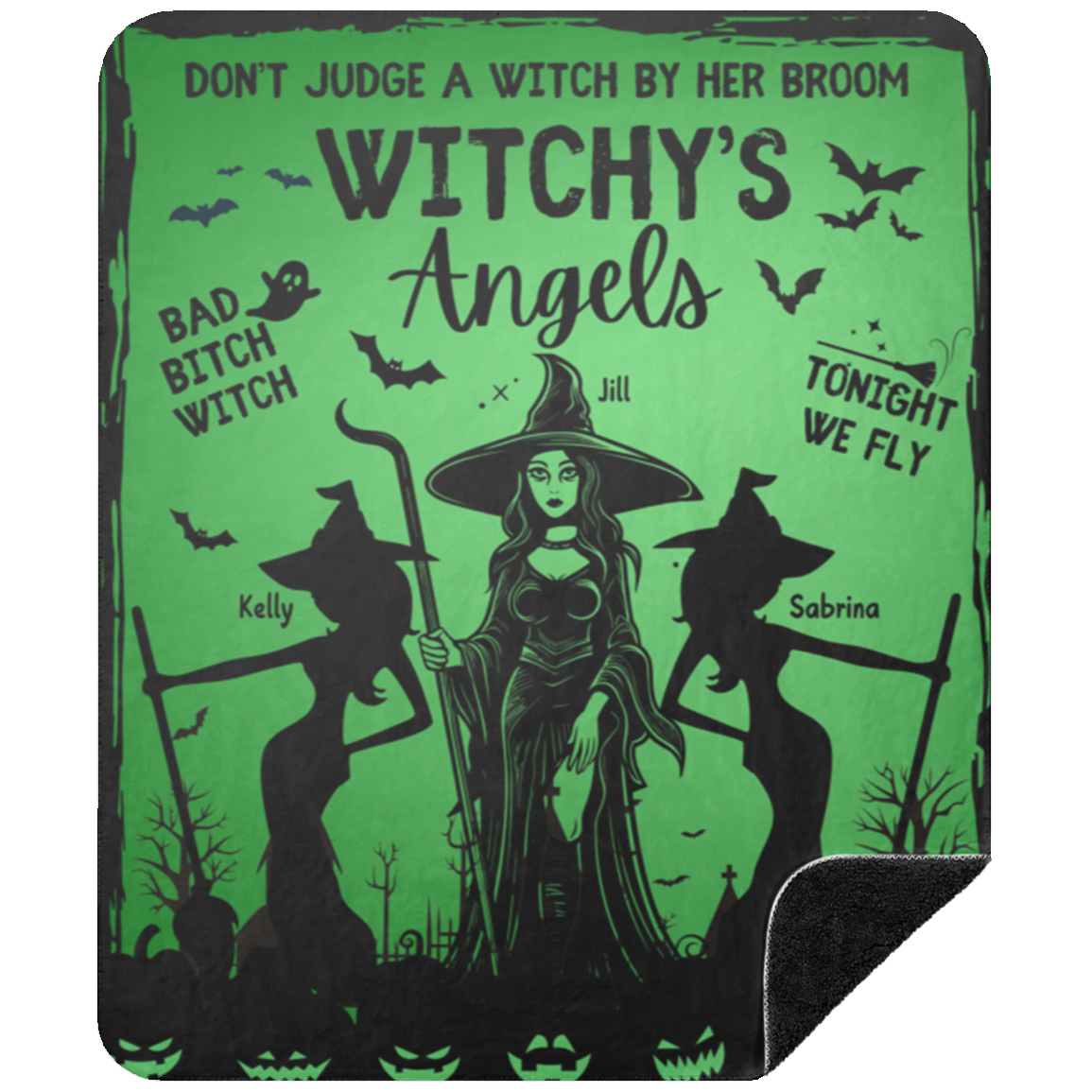 Halloween | Witchy's Angels | Blanket | Green