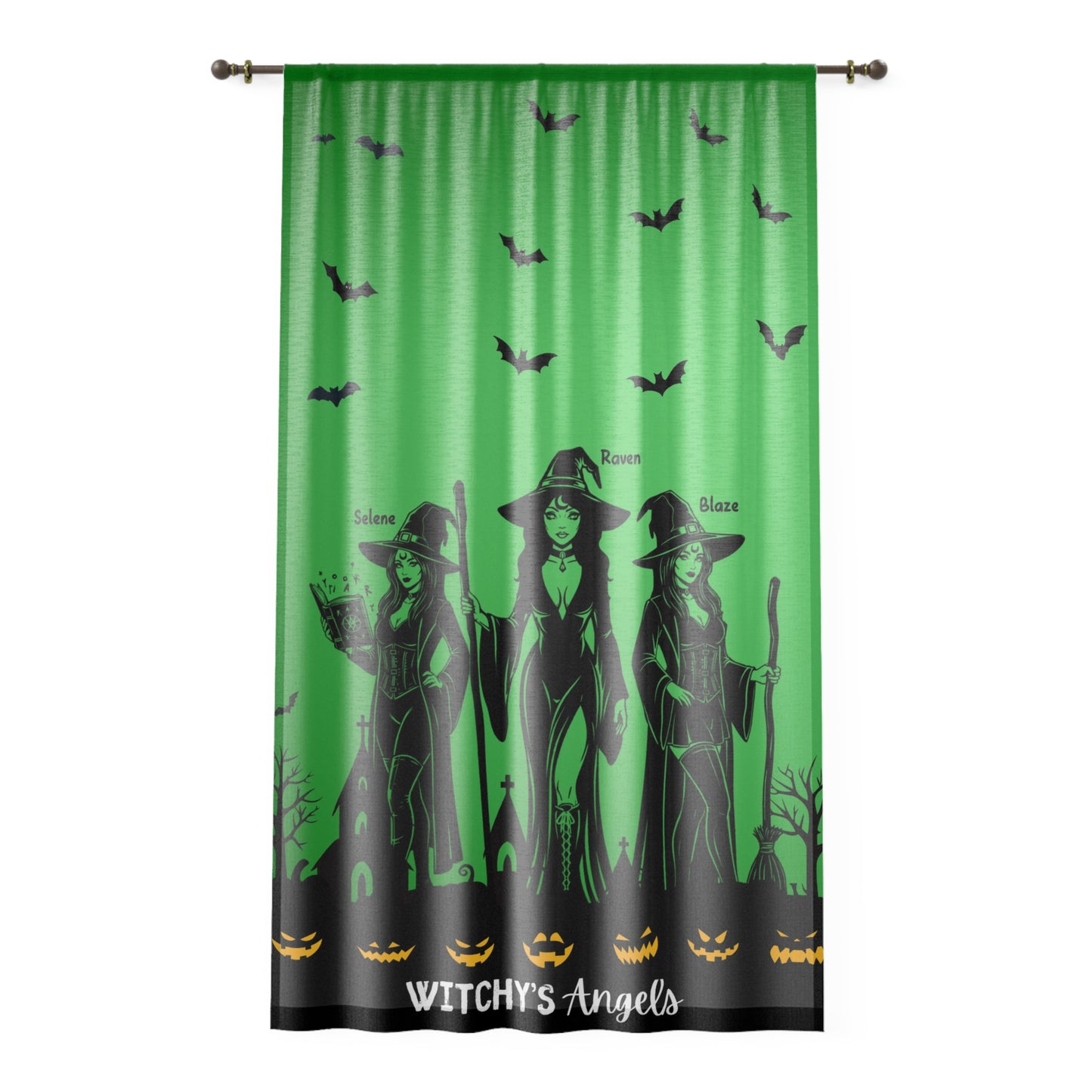 Witchy's Angels | Halloween Style | Home Decor| Sheer Window Curtain