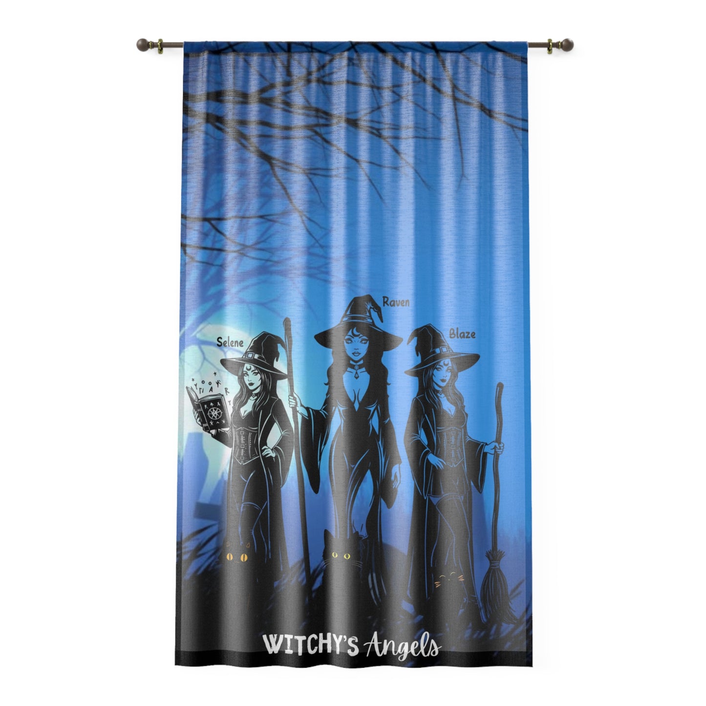 Witchy's Angels | Halloween Style | Home Decor | Sheer Window Curtain