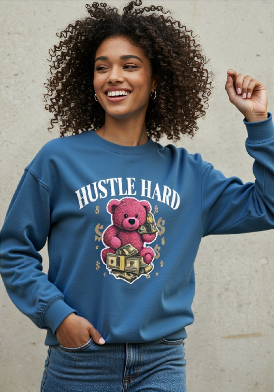 Hustle Hard | Pink Teddy | Sweatshirt