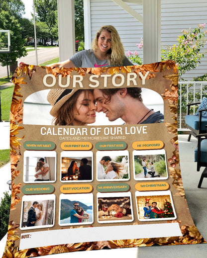 Calendar of our Love Story | Sherpa Blanket 50x60