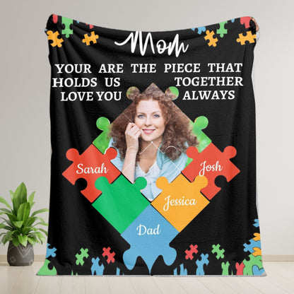 Personalized Name and Picture | Mom's Puzzle Piece | Blanket