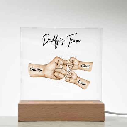 Daddy's Team | Personalized |Acrylic Plaque with LED Night Light