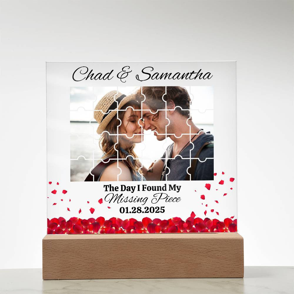 The Day I Found My Missing Piece | Acrylic Square Plaque - Multi Background-Square