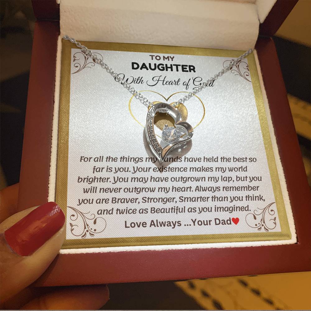 To My Daughter With Heart of Gold - Forever Love Necklace