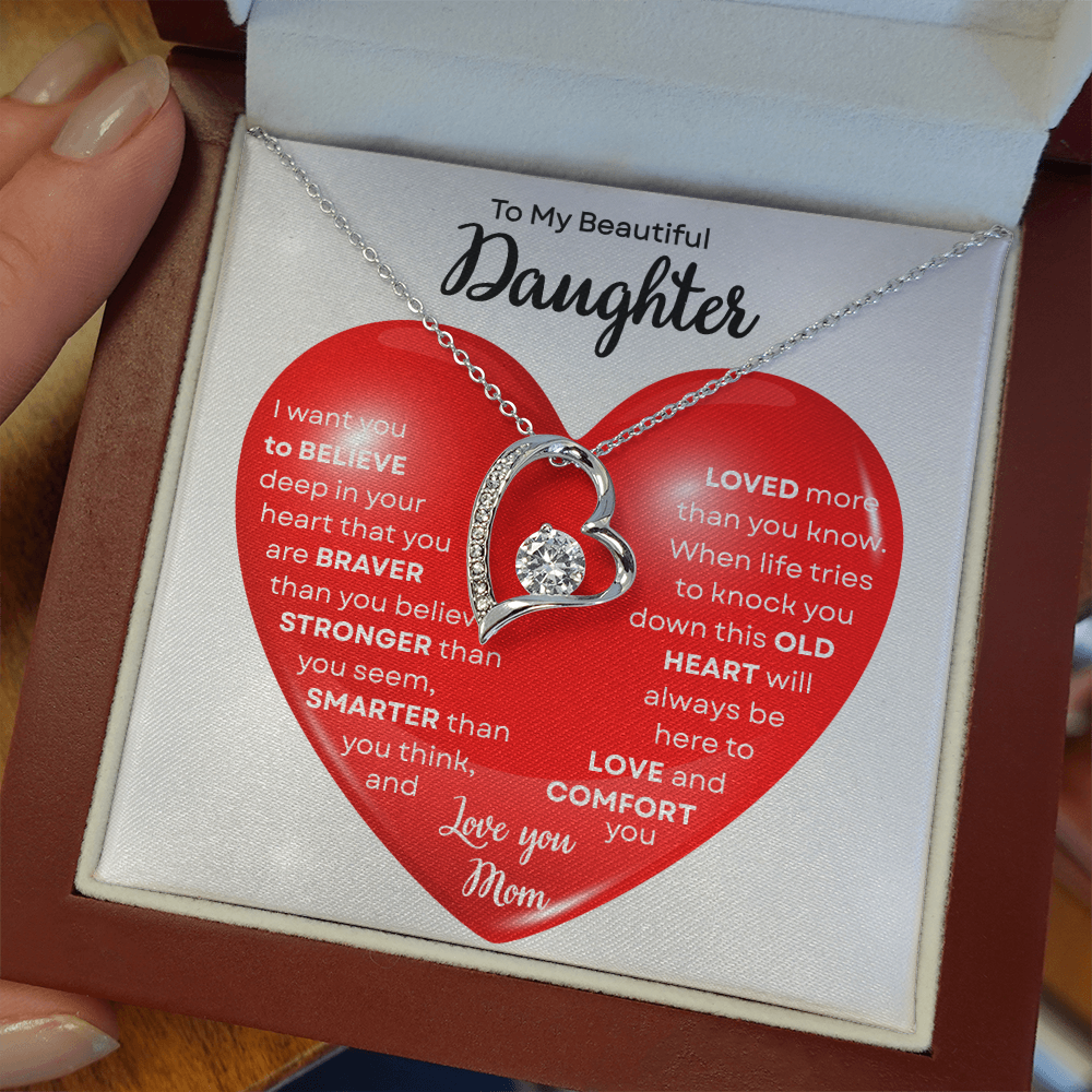 To My Beautiful Daughter | This Old Heart Will Love you Always | Forever Love Necklace