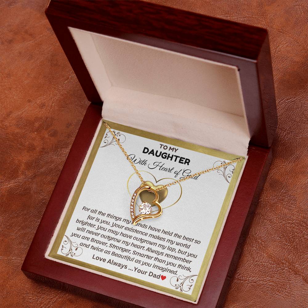 To My Daughter With Heart of Gold - Forever Love Necklace