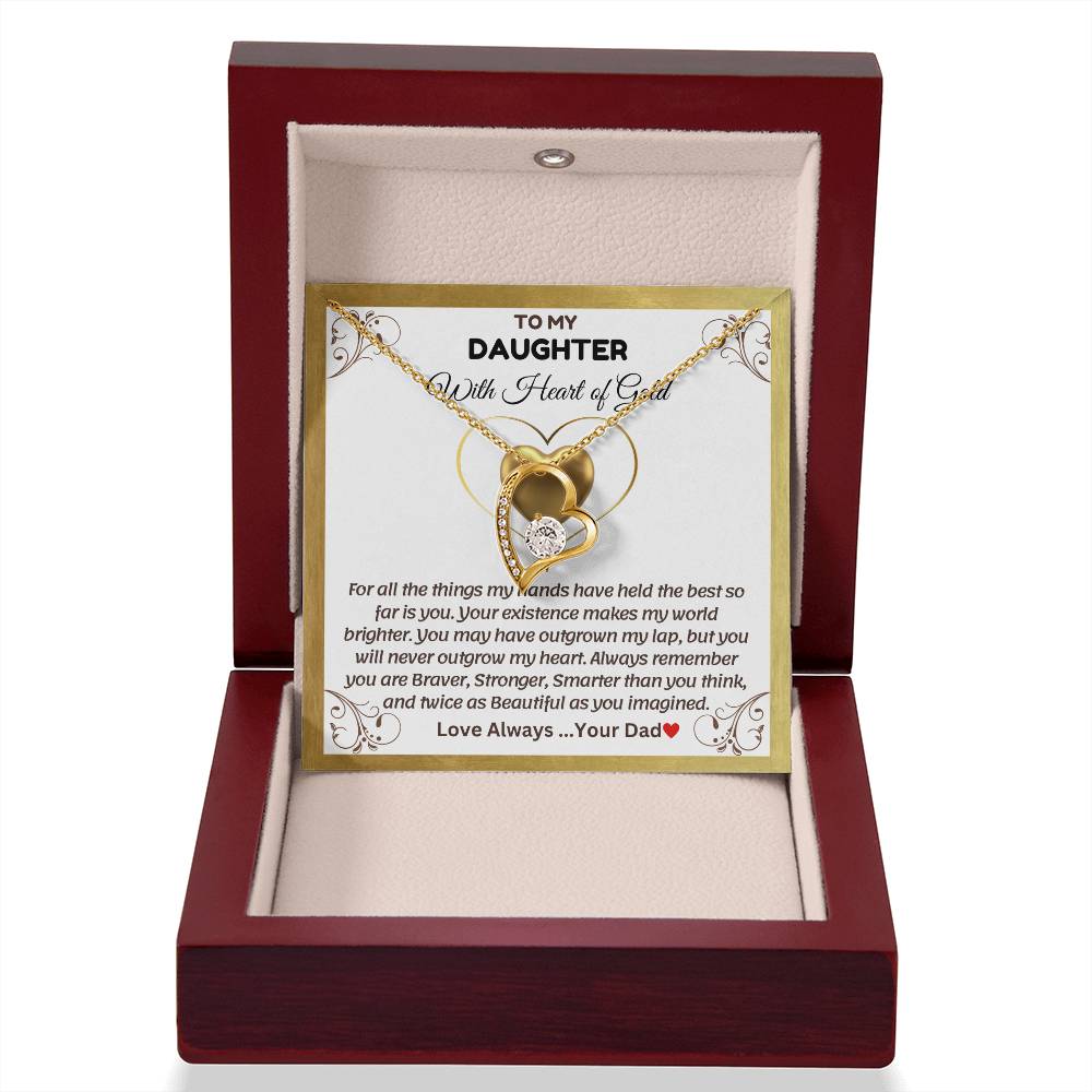 To My Daughter With Heart of Gold - Forever Love Necklace