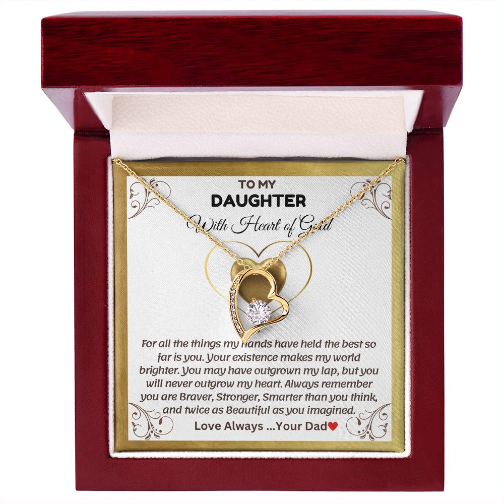 To My Daughter With Heart of Gold - Forever Love Necklace