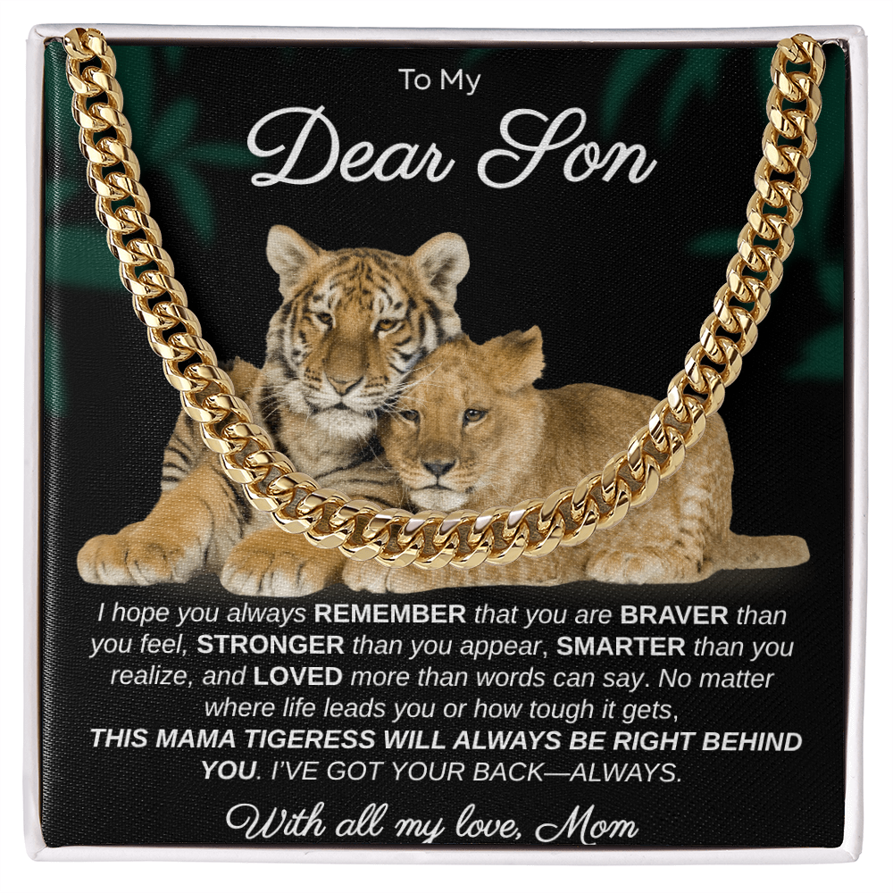 To My Dear Son | I Hope You Always Remember | Men's | Cuban Link Necklace