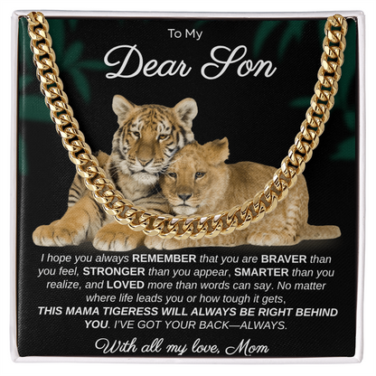 To My Dear Son | I Hope You Always Remember | Men's | Cuban Link Necklace