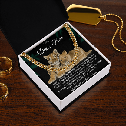 To My Dear Son | I Hope You Always Remember | Men's | Cuban Link Necklace