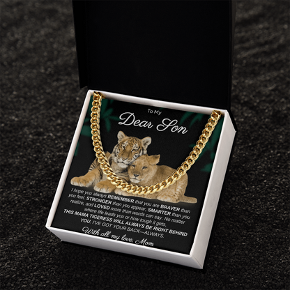 To My Dear Son | I Hope You Always Remember | Men's | Cuban Link Necklace
