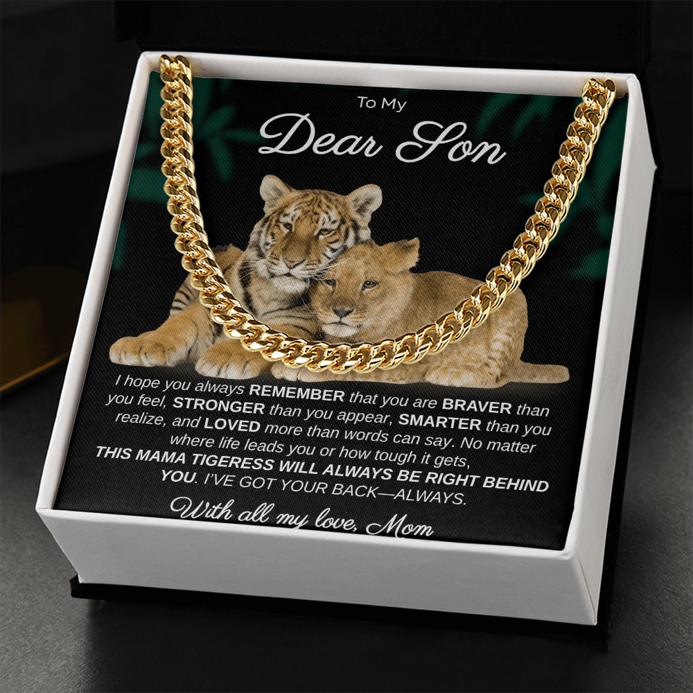 To My Dear Son | I Hope You Always Remember | Men's | Cuban Link Necklace