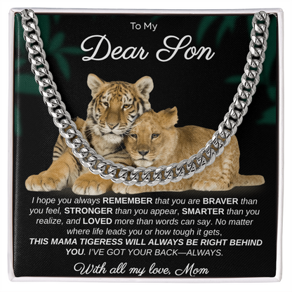 To My Dear Son | I Hope You Always Remember | Men's | Cuban Link Necklace