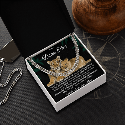 To My Dear Son | I Hope You Always Remember | Men's | Cuban Link Necklace
