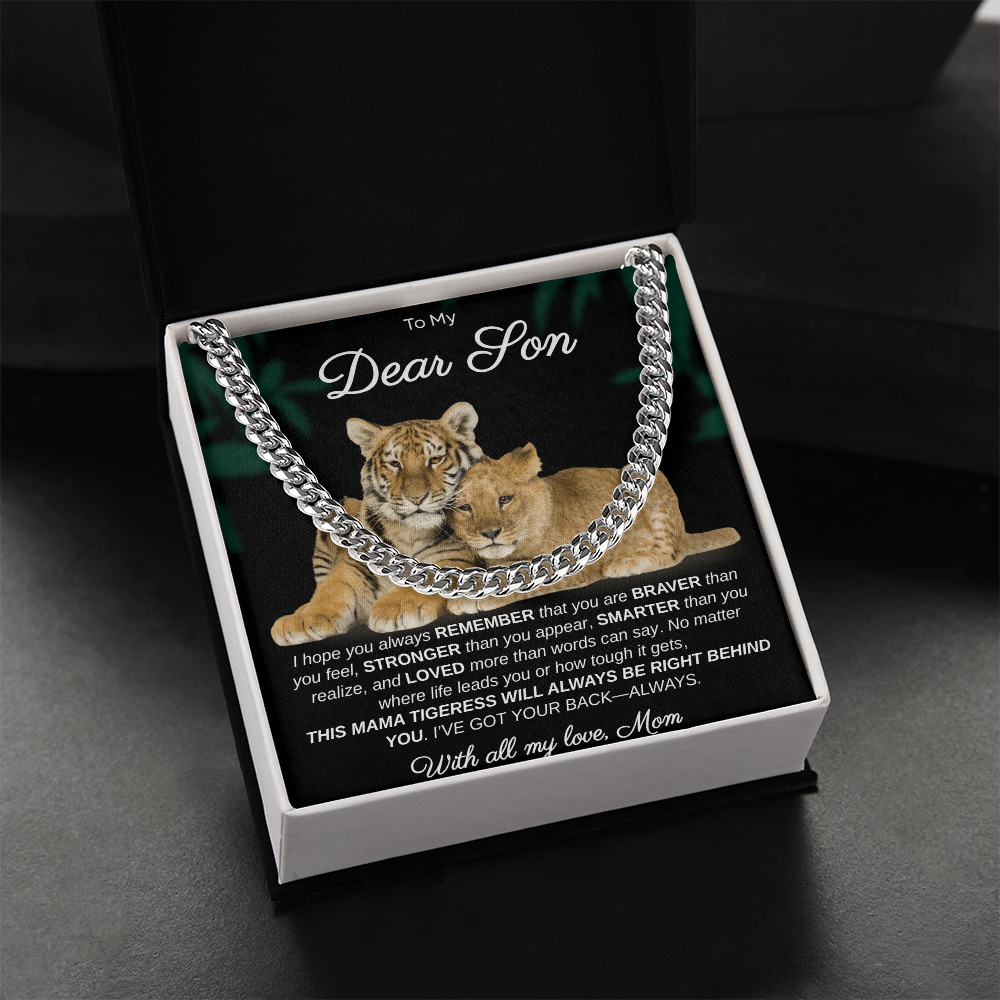 To My Dear Son | I Hope You Always Remember | Men's | Cuban Link Necklace