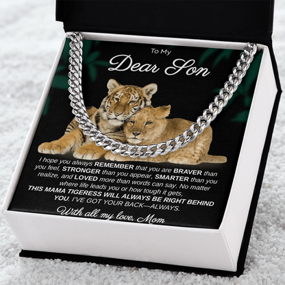 To My Dear Son | I Hope You Always Remember | Men's | Cuban Link Necklace