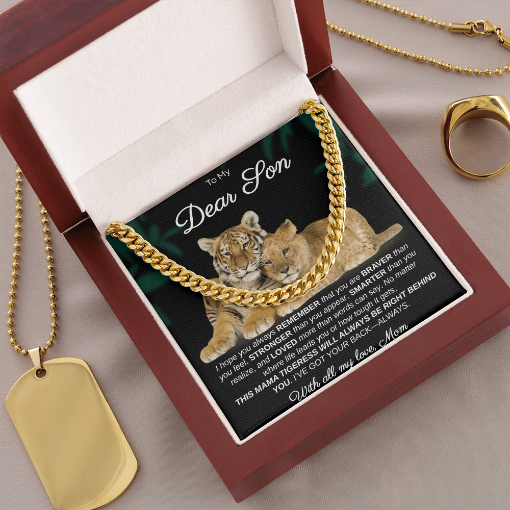 To My Dear Son | I Hope You Always Remember | Men's | Cuban Link Necklace