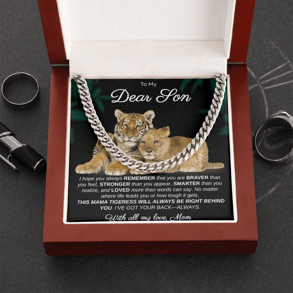 To My Dear Son | I Hope You Always Remember | Men's | Cuban Link Necklace