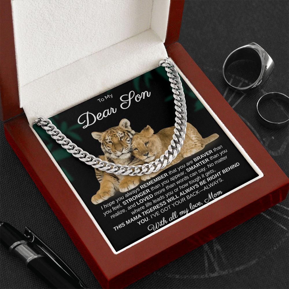 To My Dear Son | I Hope You Always Remember | Men's | Cuban Link Necklace