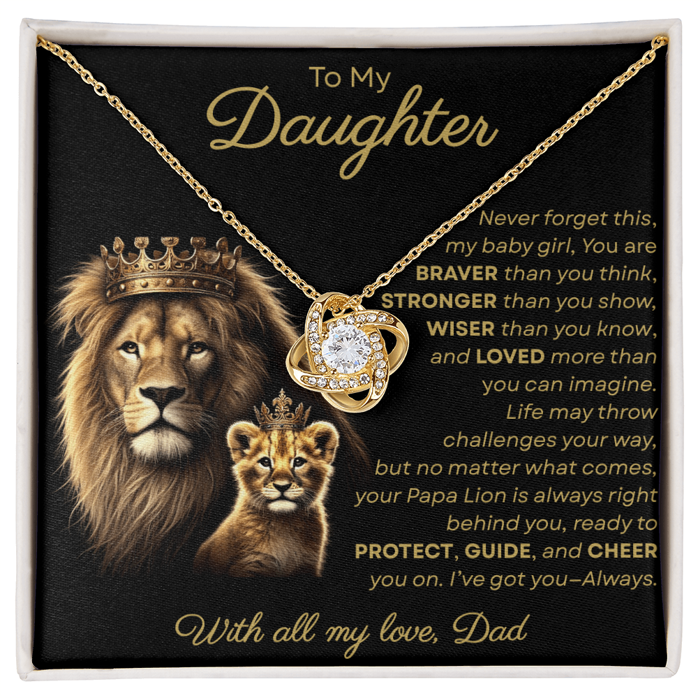 To My Daughter I Never Forget This My Baby Girl | Love Knot Necklace