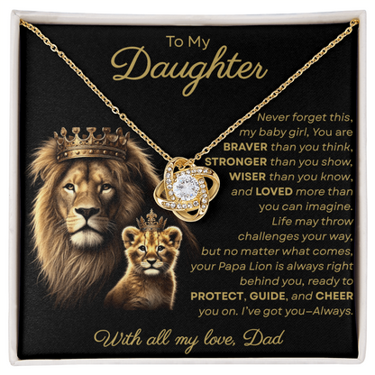 To My Daughter I Never Forget This My Baby Girl | Love Knot Necklace