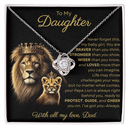 To My Daughter I Never Forget This My Baby Girl | Love Knot Necklace