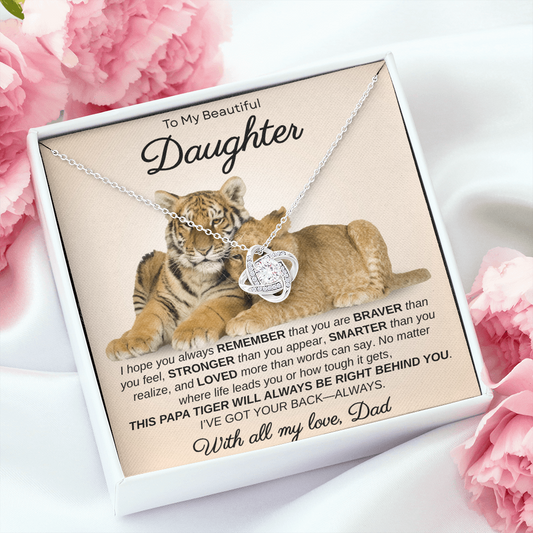 To My Sweet Daughter, I Hope You Always Remember | Love Knot Necklace