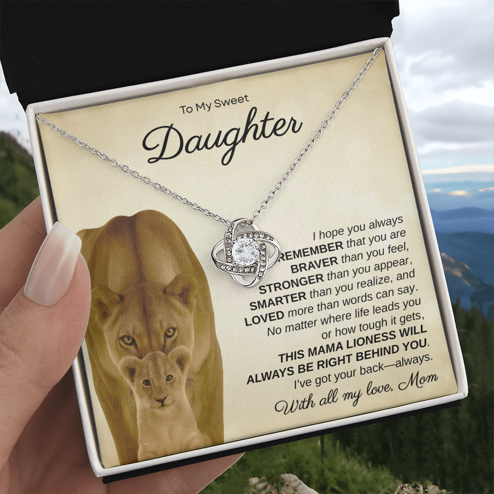 To My Sweet Daughter, I Hope You Always Remember | Love Knot Necklace