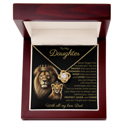 To My Daughter I Never Forget This My Baby Girl | Love Knot Necklace