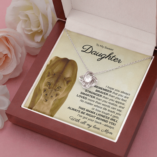 To My Sweet Daughter, I Hope You Always Remember | Love Knot Necklace