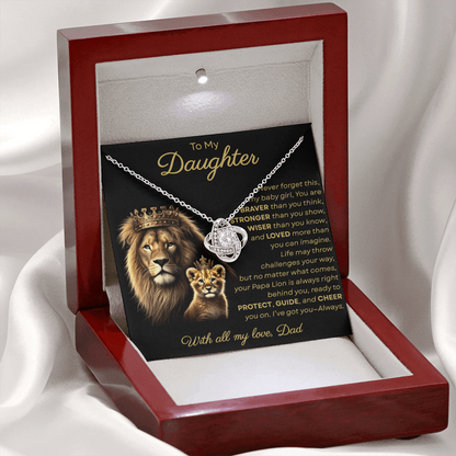 To My Daughter I Never Forget This My Baby Girl | Love Knot Necklace