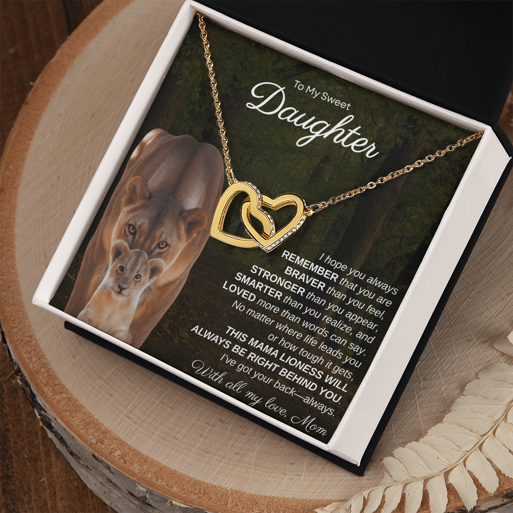 To My Sweet Daughter, I Hope You Always Remember | Interlock Hearts Necklace