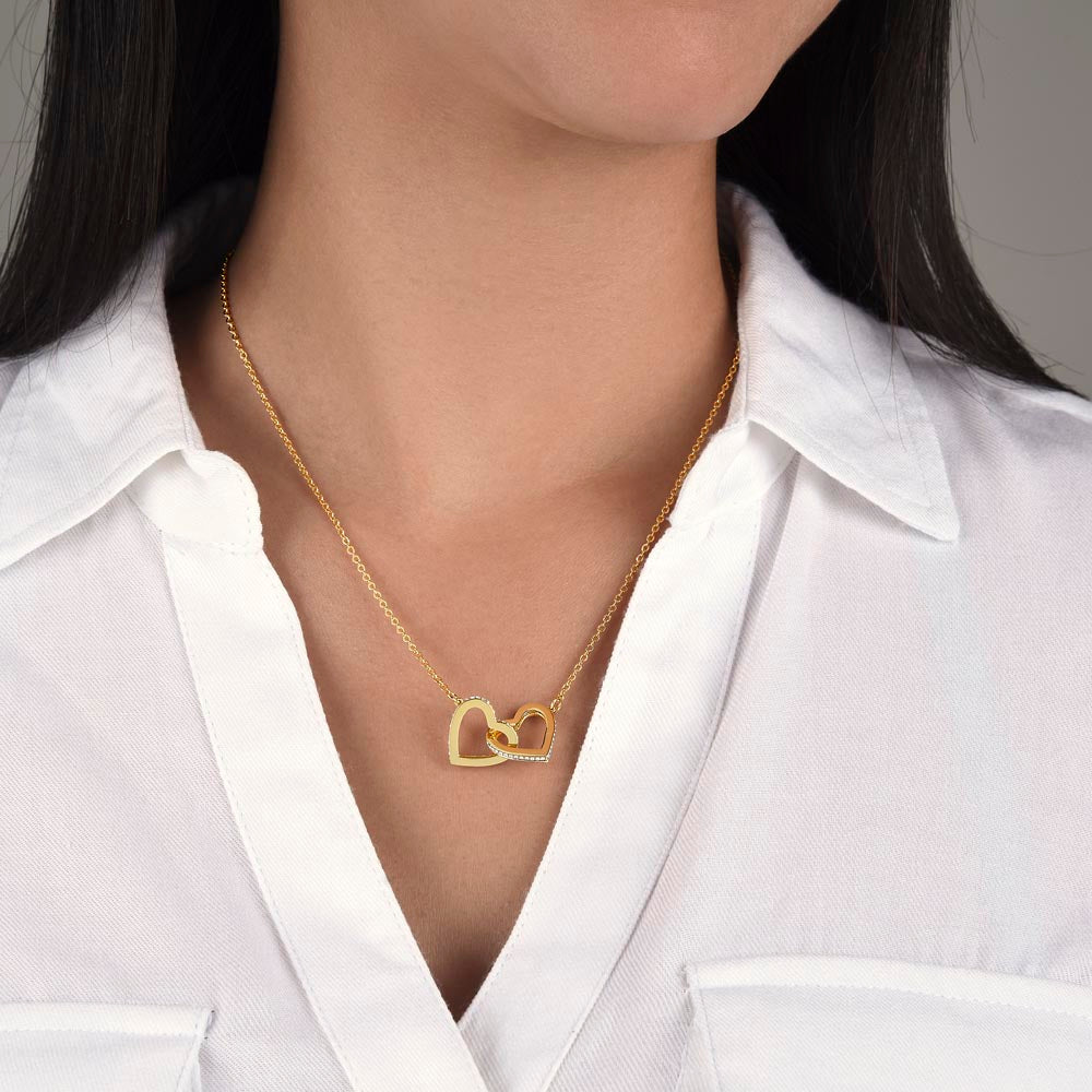 To My Sweet Daughter, I Hope You Always Remember | Interlock Hearts Necklace
