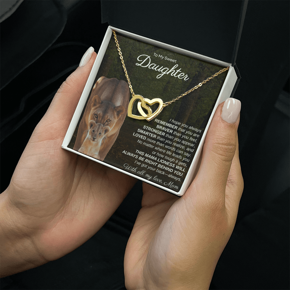 To My Sweet Daughter, I Hope You Always Remember | Interlock Hearts Necklace