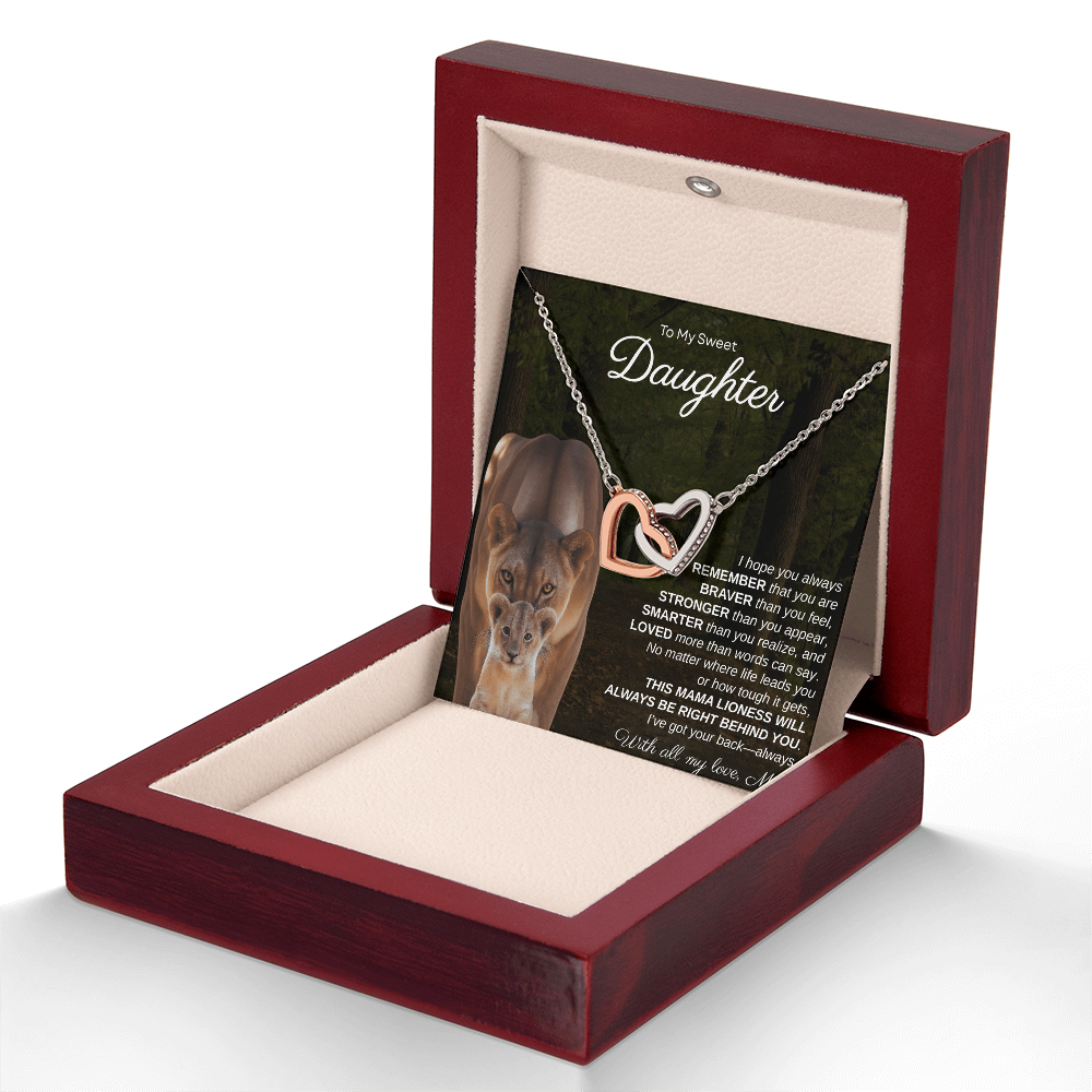To My Sweet Daughter, I Hope You Always Remember | Interlock Hearts Necklace