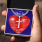 To My Beautiful Daughter | This Old Heart Will Love you Always | Cuban Chain with Artisan Cross Necklace