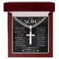To My Son | Never Forget I Love You | Cuban Chain with Artisan Cross Neckless
