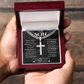 To My Son | Never Forget I Love You | Cuban Chain with Artisan Cross Neckless