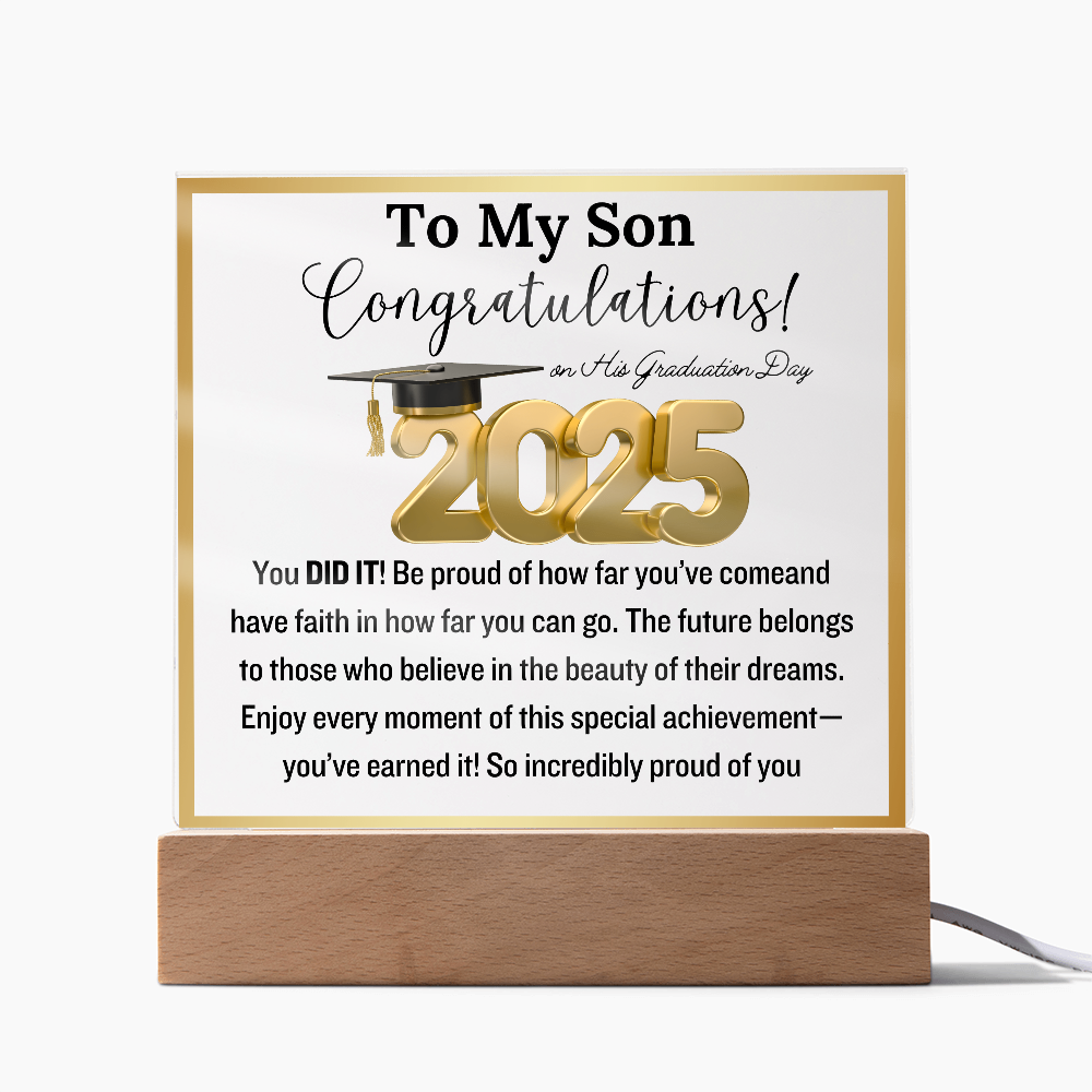 Congratulation! To My Son on His Graduation Day | 2025 | Acrylic Plaque