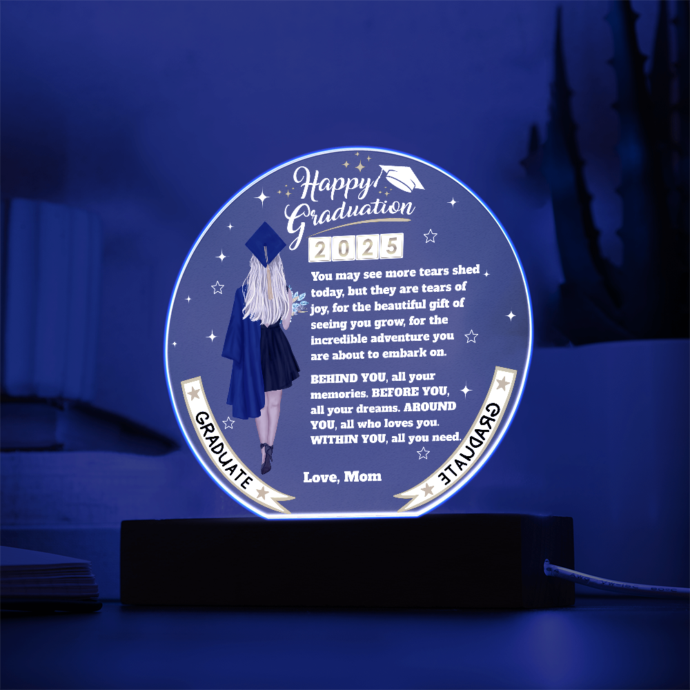 The Best Gift for The Moment | Happy Graduation | Circle Acrylic Plaque