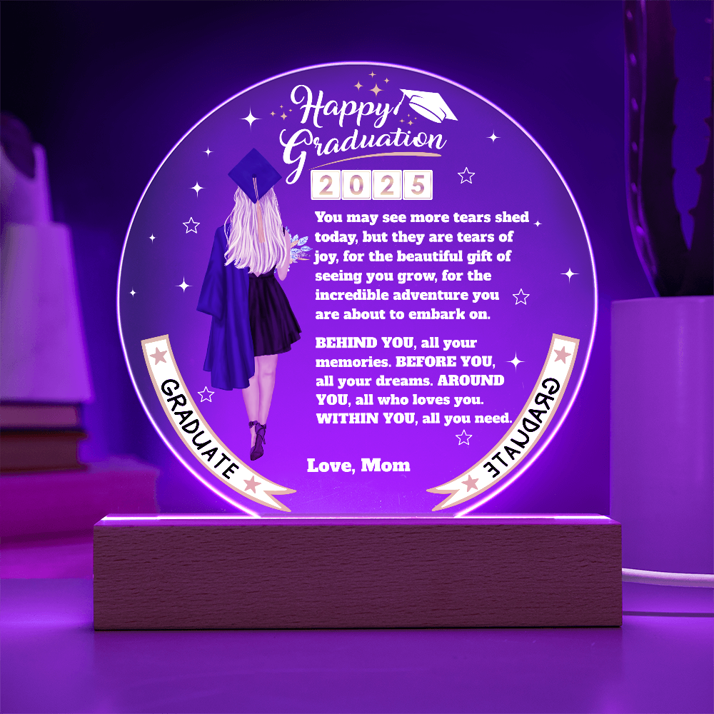 The Best Gift for The Moment | Happy Graduation | Circle Acrylic Plaque