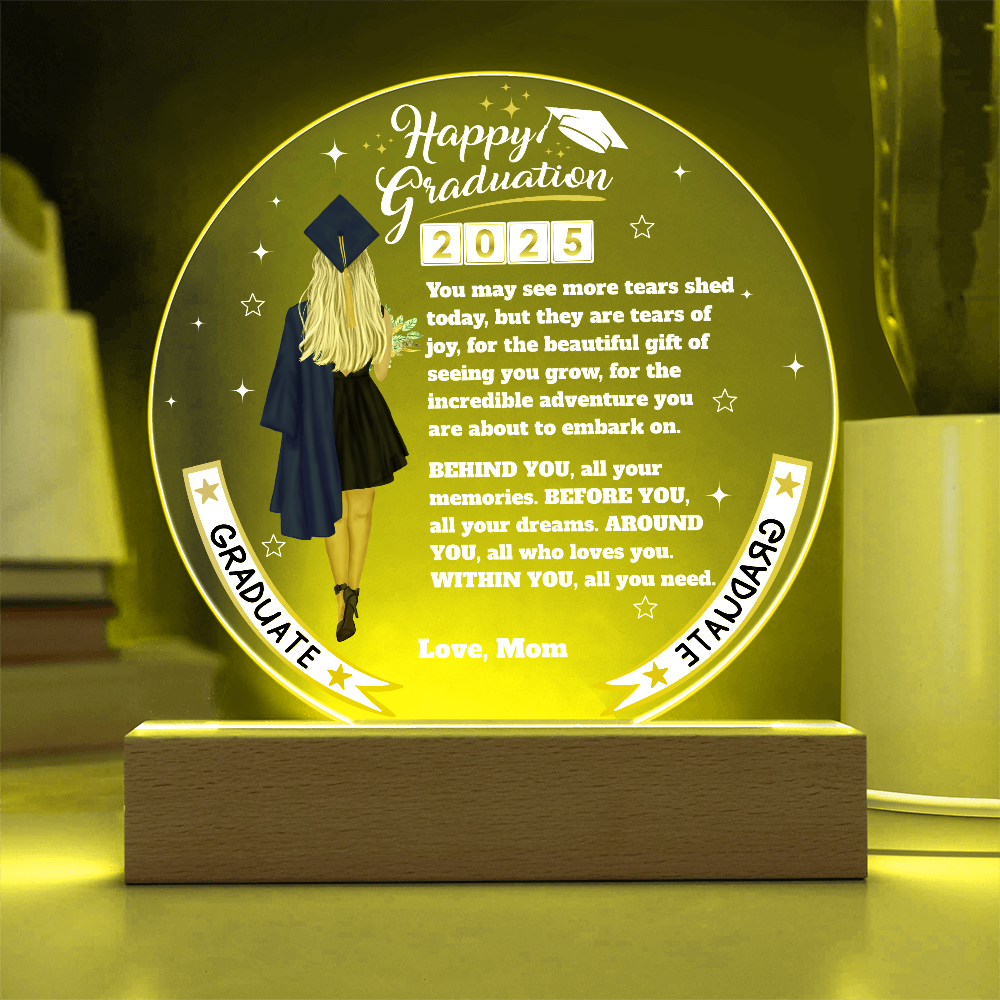 The Best Gift for The Moment | Happy Graduation | Circle Acrylic Plaque