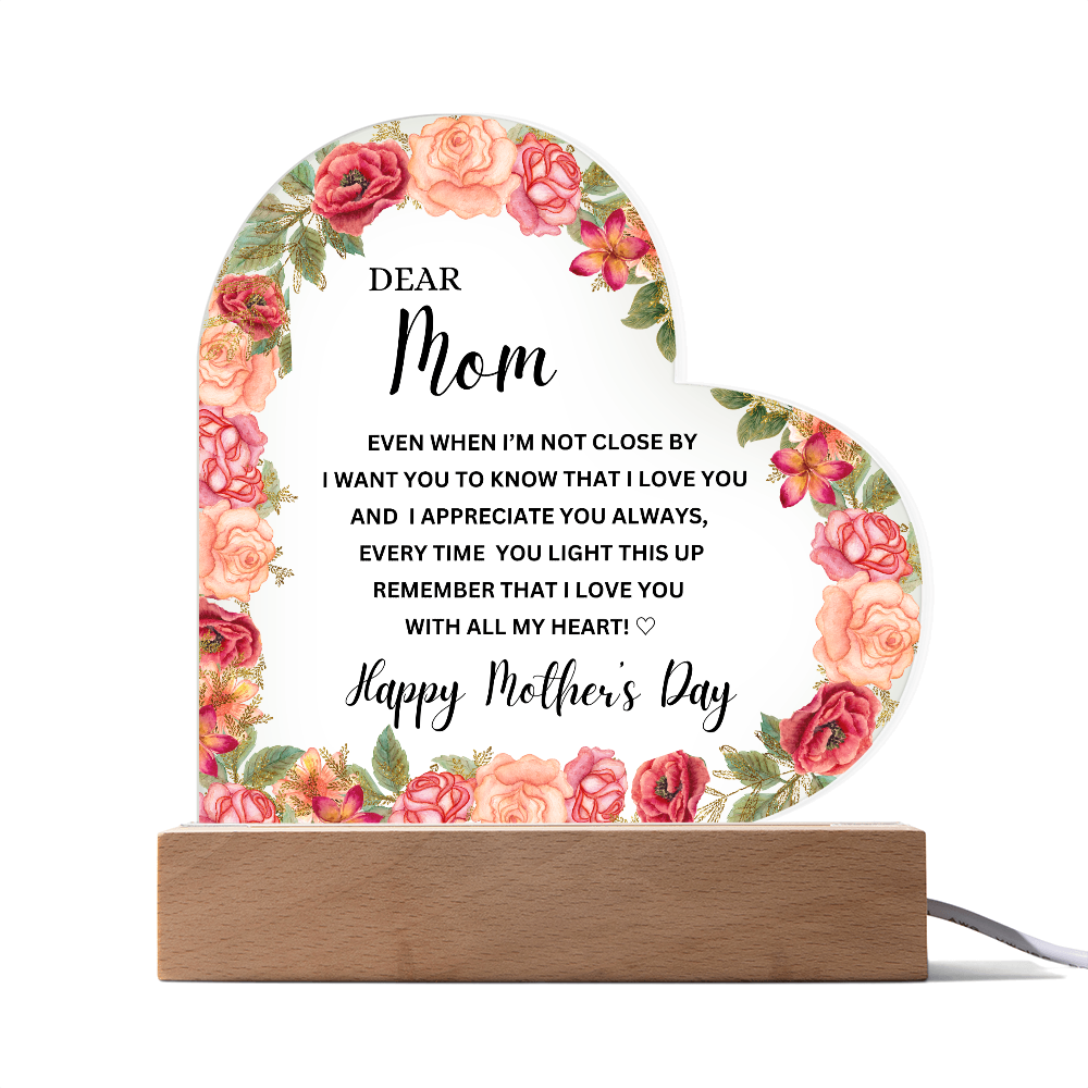 Happy Mother's Day |  Dear Mom  | Acrylic heart Plaque