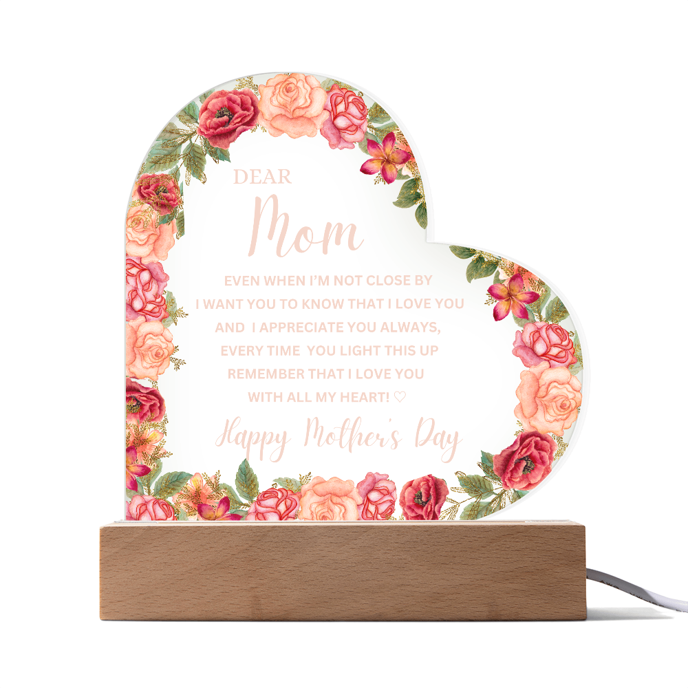 Happy Mother's Day | Dear Mom | Acrylic Heart Plaque